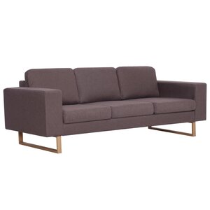 vidaXL Canapé à 3 places tissu taupe