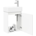 vidaXL Meuble de salle de bain avec robinet Blanc 45 5 x 25 5 x 84 cm