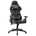 vidaXL Chaise de jeu Noir et gris Cuir artificiel