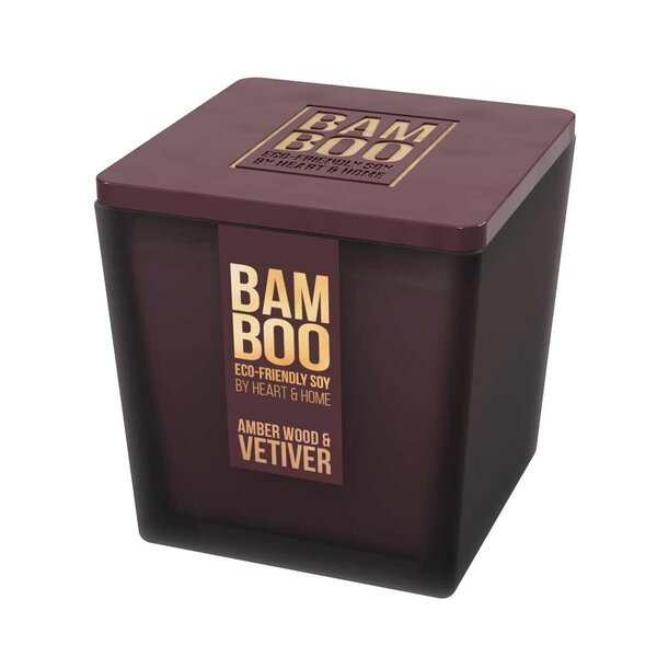 Grande bougie heart and home bambou bois ambre et vétiver
