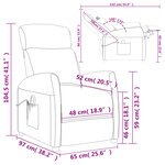 vidaXL Fauteuil de massage Marron foncé Tissu