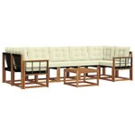 vidaXL Ensemble de canapés d'extérieur 8 pc Naturel et Crème