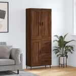 vidaXL Buffet haut Chêne marron 69 5x34x180 cm Bois d'ingénierie