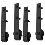 vidaXL Kits de fixation pour porte coulissante 2 Pièces 183 cm Acier Noir