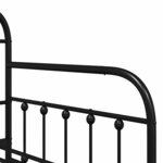 vidaXL Cadre de lit de jour avec tête de lit Noir 90 x 190 cm Acier