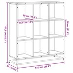 vidaXL Bibliothèque chêne marron 97 5x33x107 5cm bois ingénierie métal