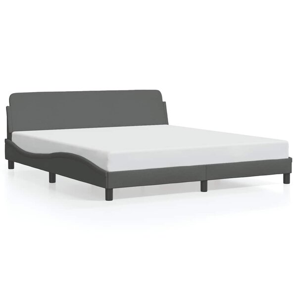 vidaXL Cadre de lit Dover gris foncé 183x213 cm tissu