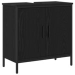 vidaXL Ensemble de mobilier de salle de bain avec étagère 4 Pièces Noir