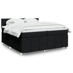 vidaXL Sommier à lattes de lit avec matelas Noir 200x200 cm Tissu