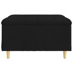 vidaXL Pouf de rangement avec coussin Noir 80 x 80 x 45 cm tissu