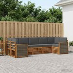vidaXL Ensemble de canapé d'angle 6 Pièces Naturel et Anthracite