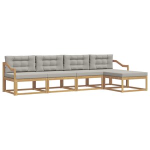 vidaXL Ensemble de canapés d'extérieur 4 pc Blanc et gris clair