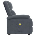 vidaXL Fauteuil de massage Gris foncé velours