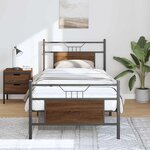 vidaXL Cadre de lit sans matelas chêne marron 80x200cm bois ingénierie