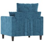 vidaXL Fauteuil Bleu 60 cm Velours
