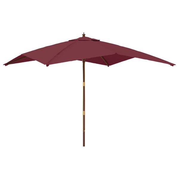 vidaXL Parasol de jardin avec mât en bois rouge bordeaux 300x300x273cm