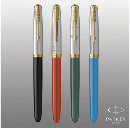 Stylo plume haut de gamme parker 51 premium noir plume moyenne cartouche d'encre  bleue et noire coffret cadeau - La Poste