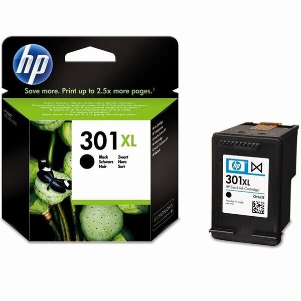 Hp 301xl cartouche d'encre noire grande capacité authentique pour hp envy 4505 et hp deskjet 1050/1512/2548/3057a (ch563ee)