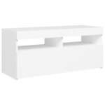 vidaXL Meuble TV avec lumières LED blanc 90x35x40 cm