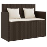 vidaXL Banc de jardin avec coussins marron résine tressée