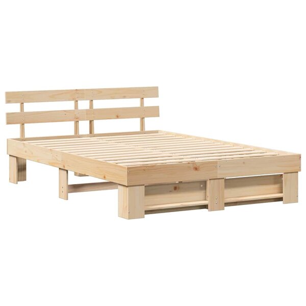 vidaXL Cadre de lit Marron 150 x 200 cm Bois massif en pin