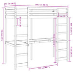 vidaXL Cadre de lit superposé avec bureau 90x200 cm bois pin massif