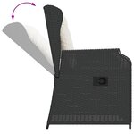 vidaXL Salon de jardin 5 Pièces avec coussins Noir Résine tressée