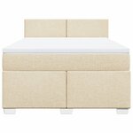 vidaXL Sommier à lattes de lit avec matelas Crème 140x200 cm Tissu
