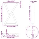 vidaXL Pieds de table à manger 2 pièces Blanc 60 x (72-73 3) cm Acier