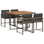 vidaXL Ensemble à manger de jardin 5 Pièces coussins gris résine tressée