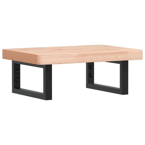 vidaXL Étagère de vasque murale acier et bois massif de hêtre