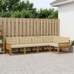 vidaXL Ensemble de canapés d'extérieur 5 Pièces Naturel et Beige