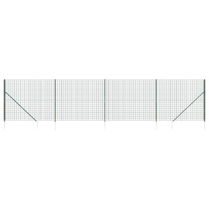 vidaXL Clôture en treillis métallique et piquet d'ancrage vert 2 2x10m