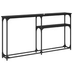 vidaXL TableConsole Chêne noir 146 x 22.5 x 75 cm Bois d'ingénierie
