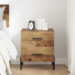 vidaXL Cabinet de chevet avec tiroir Bois ancien 40 x 35 x 47.5 cm
