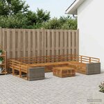 vidaXL Ensemble de canapés d'extérieur 10 Pièces Naturel