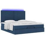 VidaXL Cadre de lit ottoman avec matelas bleu 160x200 cm tissu