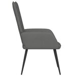 vidaXL Chaise de relaxation Gris foncé Velours