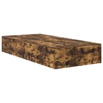 vidaXL Cadre de lit avec rangement Chêne fumé 90 x 190 cm