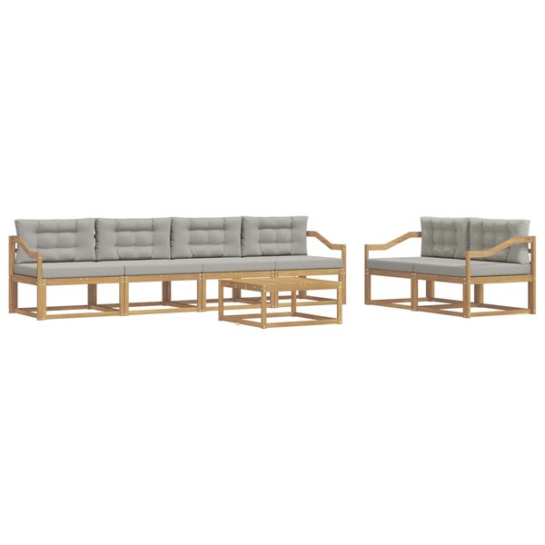 vidaXL Ensemble de canapés d'extérieur 6 pc Blanc et gris clair