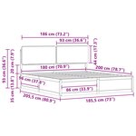 vidaXL Cadre de lit avec tête de lit rembourrée Gris clair