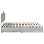 vidaXL Lit de Rangement Gris Sonoma 180 x 200 cm Bois d'ingénierie