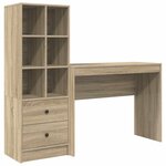 vidaXL Bureau avec tiroir avec étagère 2 Pièces Chêne Sonoma