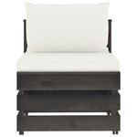 Vidaxl salon de jardin 9 pièces avec coussins bois imprégné de gris