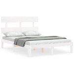 vidaXL Cadre de lit sans matelas blanc bois de pin massif