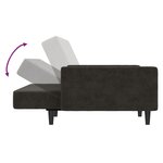 vidaXL Canapé-lit à 2 places gris foncé velours