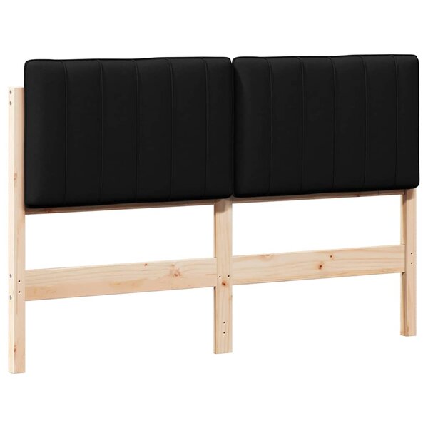 vidaXL Tête de lit capitonnée Marron et Noir 140 cm Pin massif