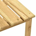 vidaXL Chaise longue de jardin avec table Bois de pin imprégné