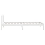 vidaXL Cadre de lit Blanc Bois de pin massif 75x190 cm Petit simple