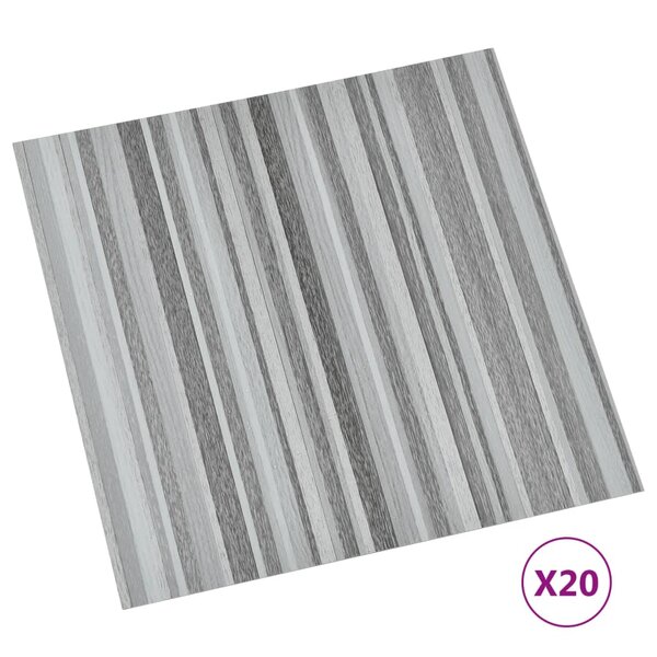 vidaXL Dalles de plancher autoadhésives 20 Pièces PVC 1 86 m² gris clair